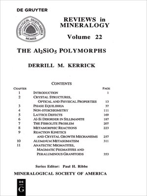 cover image of The Al2SiO5 Polymorphs